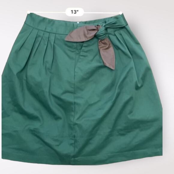 Tie Waist Mini Skirt Womens Medium Green Boho Business casual - Picture 4 of 6